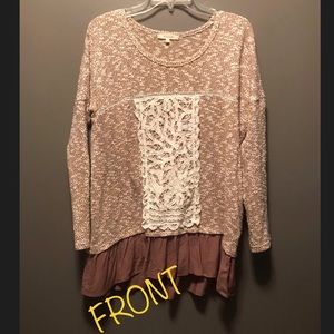 Brown and Tan Boutique Sweater